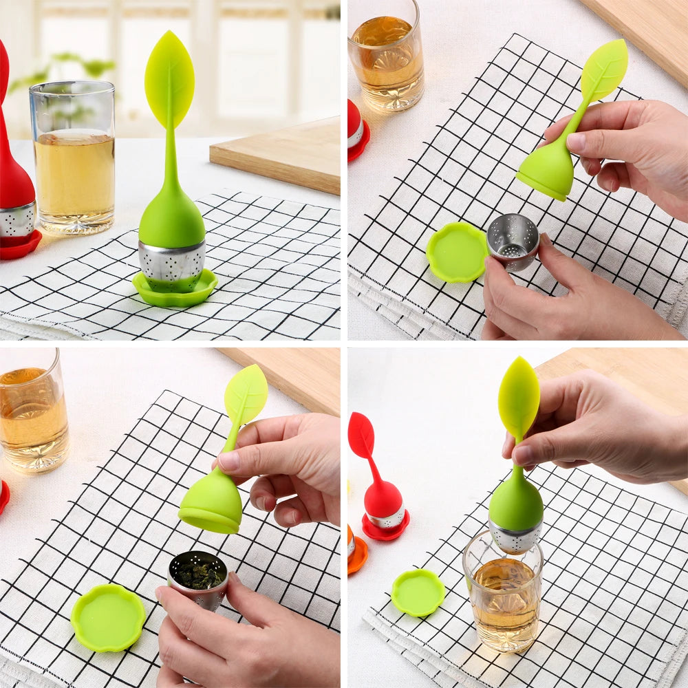 Silicone Leaf Tea Infuser Set